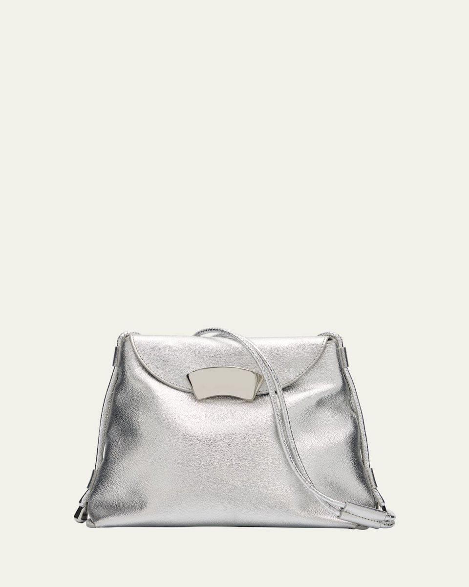 ID Petite Soft Metallic Leather Shoulder Bag